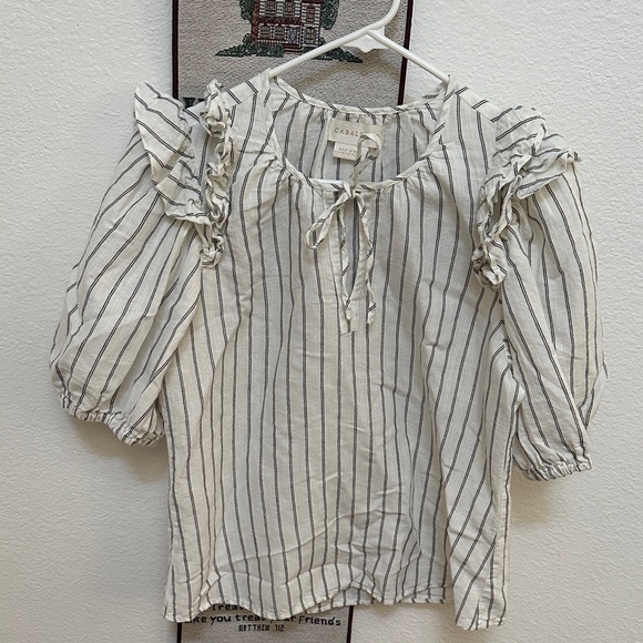 White Striped Women's Top - Picture 1 of 4